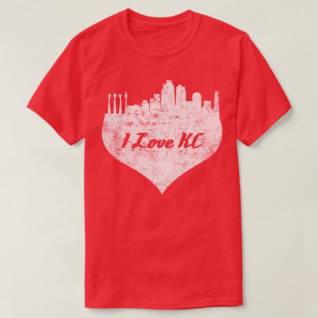 I kärlek kansas city skyline kansas city hjärta t shirt (Design framsida)