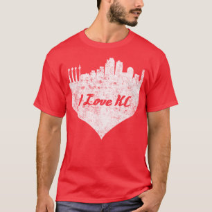 I kärlek kansas city skyline kansas city hjärta t shirt
