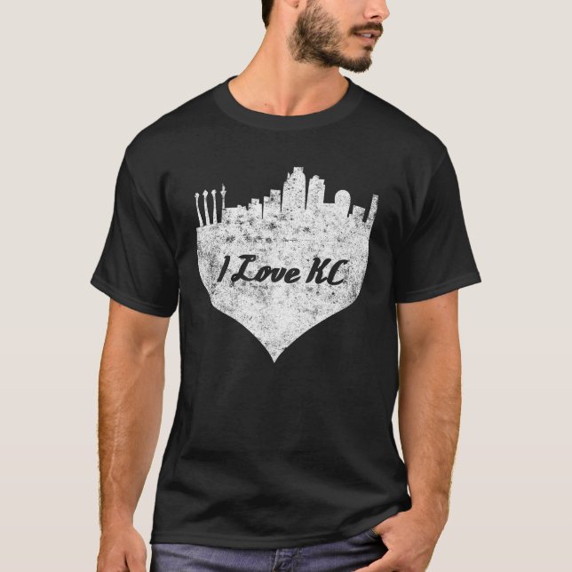 I kärlek kansas city skyline kansas city hjärta t shirt (Framsida)