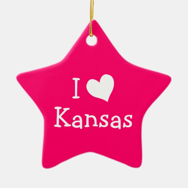 I Kärlek Kansas på Rosan Julgransprydnad Keramik (Framsidan)