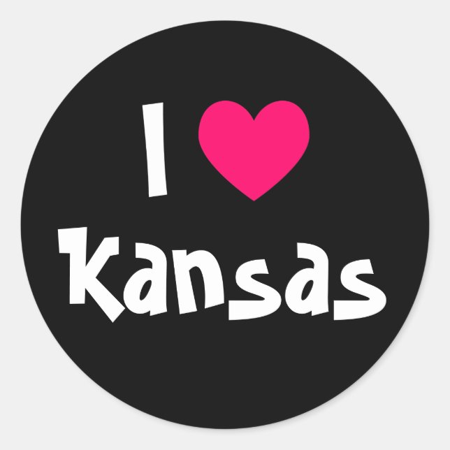 I Kärlek Kansas Runt Klistermärke (Framsida)