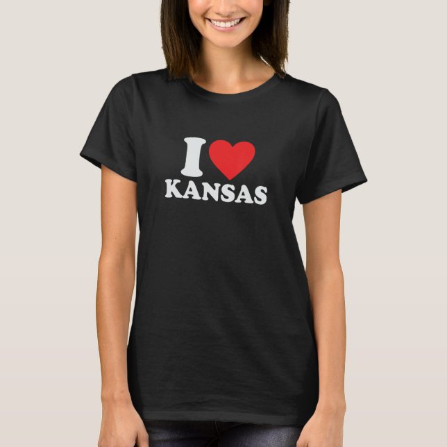 I Kärlek Kansas T Shirt (Framsida)