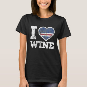 I Kärlek Kap Verdean Vin Cabo Verde Heart Flagga T Shirt