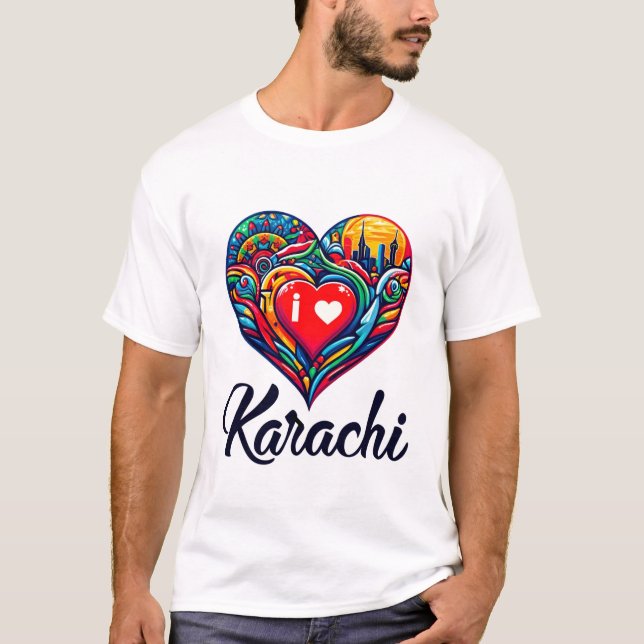 I kärlek Karachi T Shirt (Framsida)
