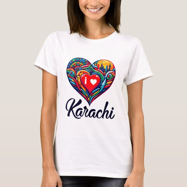 I kärlek Karachi T Shirt (Framsida)