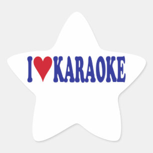 I Kärlek Karaoke Stjärnformat Klistermärke