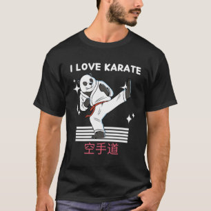 I Kärlek Karate Kawaii Panda Karate Japansk Anime T Shirt