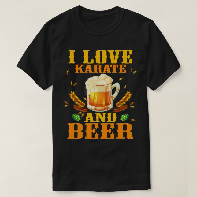 I Kärlek Karate och Beer Funny Karate7 T Shirt (Design framsida)