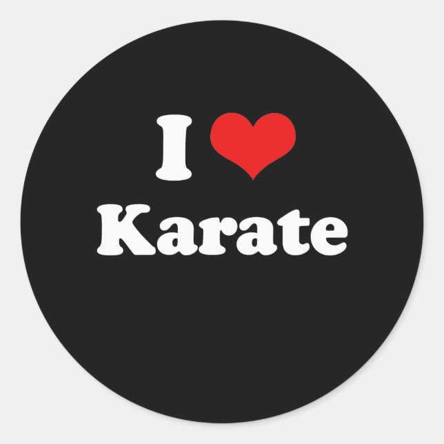 I Kärlek Karate Tshirt Runt Klistermärke (Framsida)