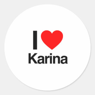 i kärlek karina runt klistermärke