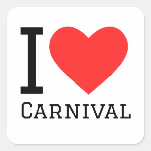 i kärlek karnival fyrkantigt klistermärke