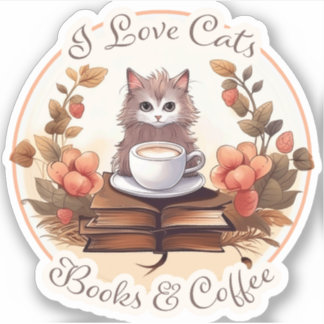 I Kärlek Katt, Bokar och kaffe Klistermärken