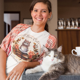 I Kärlek Katt, Bokar och kaffe T Shirt