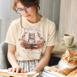 I Kärlek Katt, Bokar och kaffe T Shirt