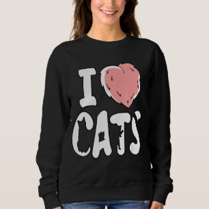 I Kärlek Katt Fluffy Hårig Heart Pet Kattdjur Cat T Shirt