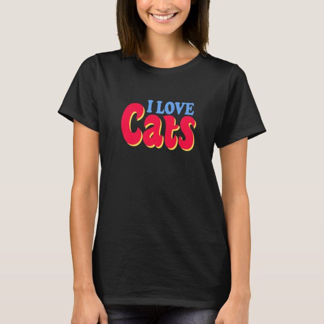 I Kärlek katter Cute Cat T Shirt (Framsida)