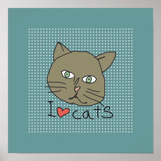 "I kärlek katter" för väggar Poster (Framsidan)