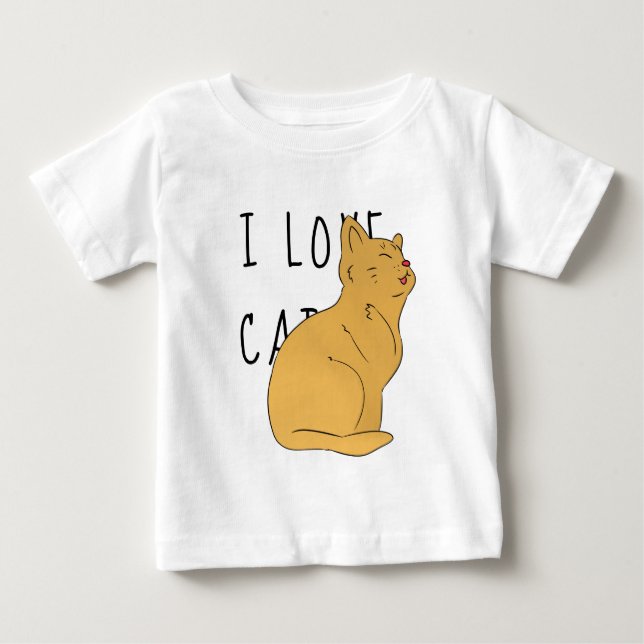 I Kärlek-katter - Luta Teckning - Baby överst T Shirt (Framsida)