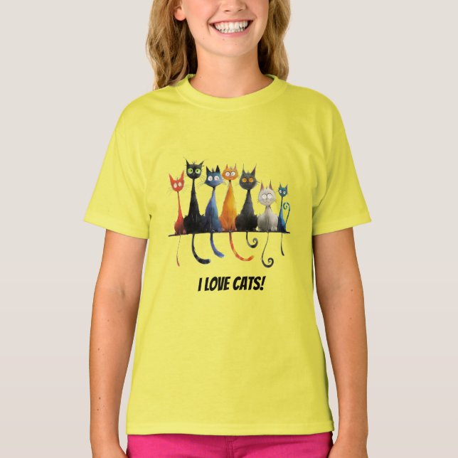 I kärlek katter t shirt (Framsida)