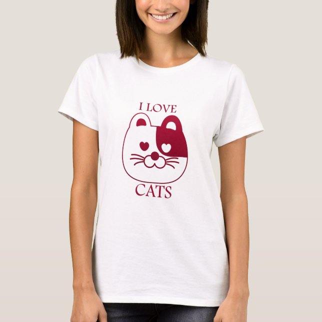I kärlek katter t shirt (Framsida)