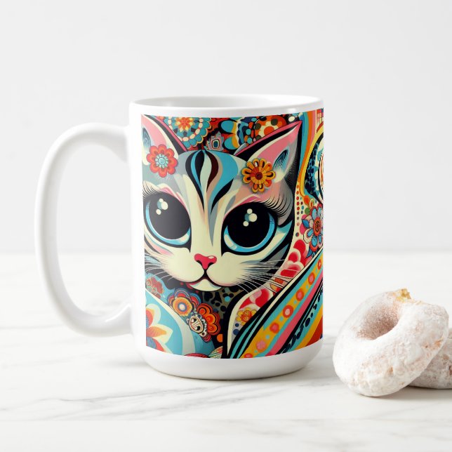 I Kärlek Kattunge Cat Mexikanska folkkonsten Talav Kaffemugg (Med munk)