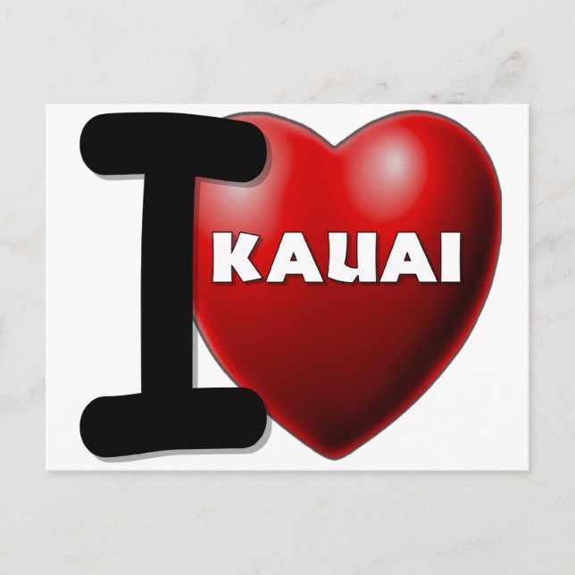 I Kärlek Kauai, Hawaii Vykort (Framsida)