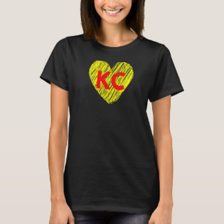 I Kärlek Kc Kansas City Heart Football T Shirt