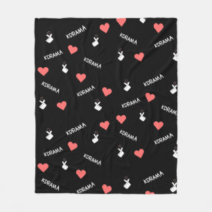 I kärlek Kdramas och KPOP Black Fleece Blanket