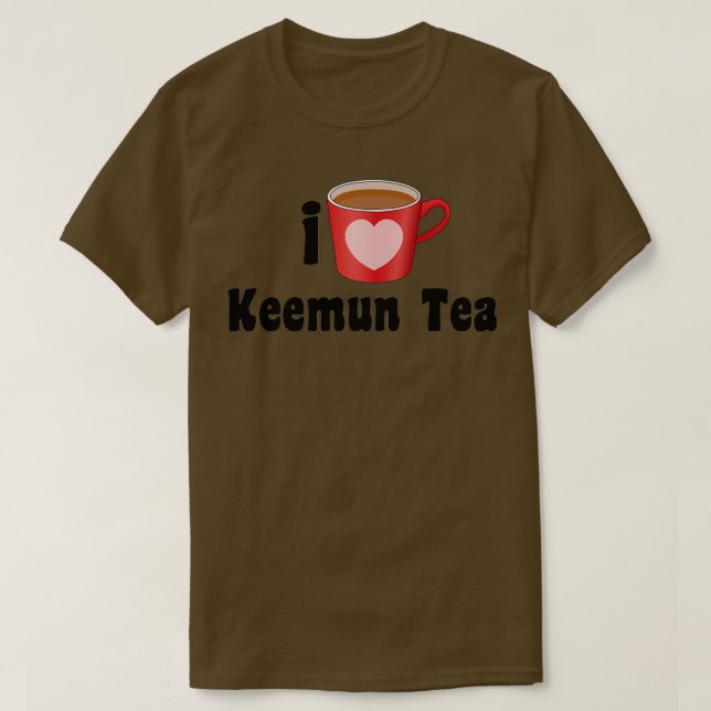 I Kärlek Keemun Tea Design for Tea Älskare T Shirt (Design framsida)
