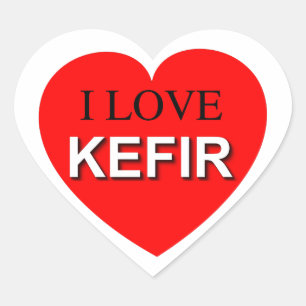 I Kärlek Kefir Hjärtformat Klistermärke