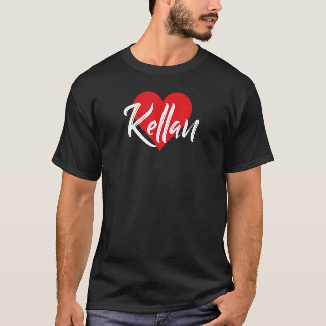 I Kärlek Kellan First Namn I Heart Named T Shirt (Framsida)
