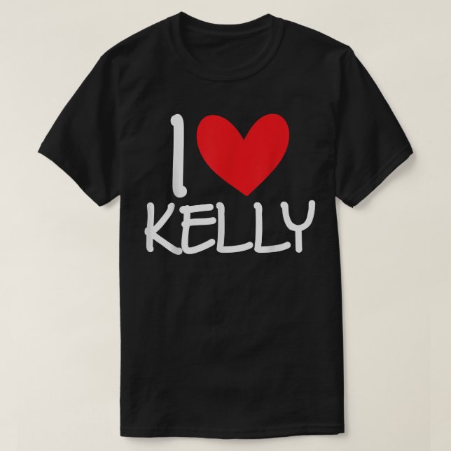 I Kärlek Kelly Namn Personlig Manar Guy BFF Friend T Shirt (Design framsida)