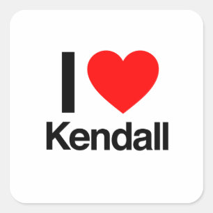i kärlek kendall fyrkantigt klistermärke