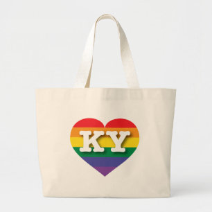 I Kärlek Kentucky Rainbow Heart Jumbo Tygkasse