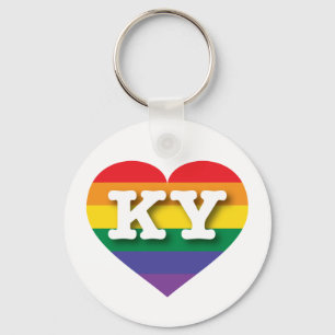 I Kärlek Kentucky Rainbow Heart Nyckelring