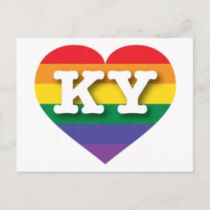 I Kärlek Kentucky Rainbow Heart Vykort