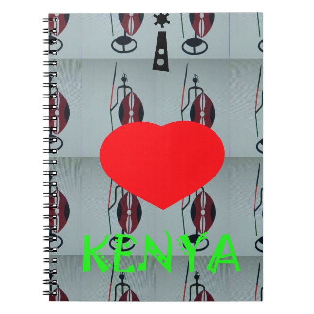 I Kärlek Kenya Art Print Anteckningsbok Med Spiral (Framsidan)