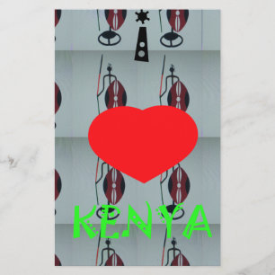 I Kärlek Kenya Art Print Brevpapper