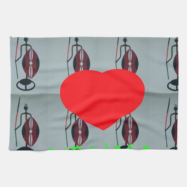 I Kärlek Kenya Art Print Kökshandduk (Horisontell)