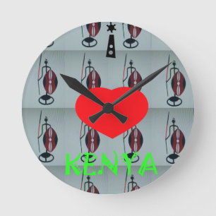 I Kärlek Kenya Art Print Rund Klocka
