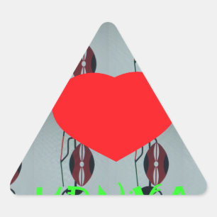 I Kärlek Kenya Art Print Triangelformat Klistermärke