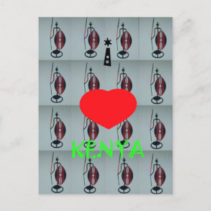 I Kärlek Kenya Art Print Vykort