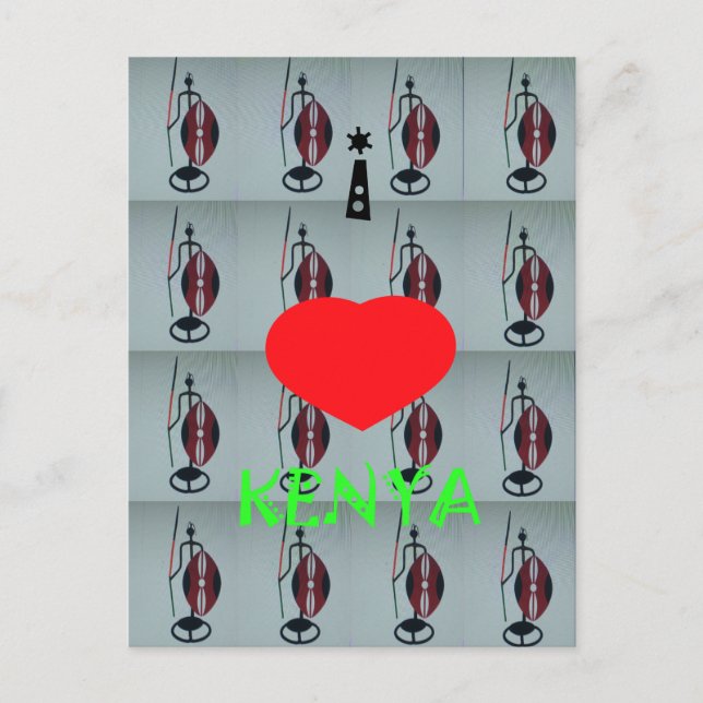 I Kärlek Kenya Art Print Vykort (Framsida)