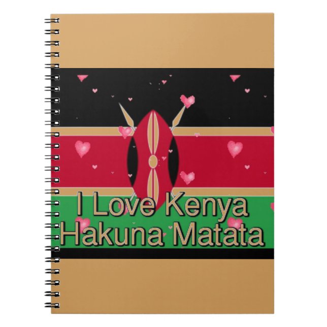 I Kärlek! Kenya Hakuna Matata Anteckningsbok (Framsidan)