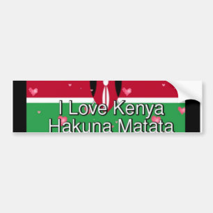 I kärlek Kenya Hakuna Matata coola Flagga färg Bildekal