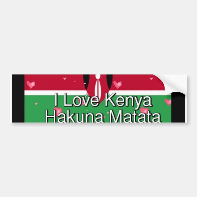 I kärlek Kenya Hakuna Matata coola Flagga färg Bildekal (Framsidan)