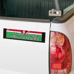 I kärlek Kenya Hakuna Matata coola Flagga färg Bildekal