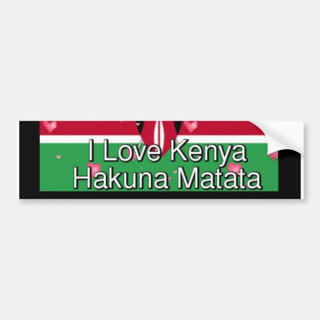 I kärlek Kenya Hakuna Matata coola Flagga färg Bildekal (Framsidan)
