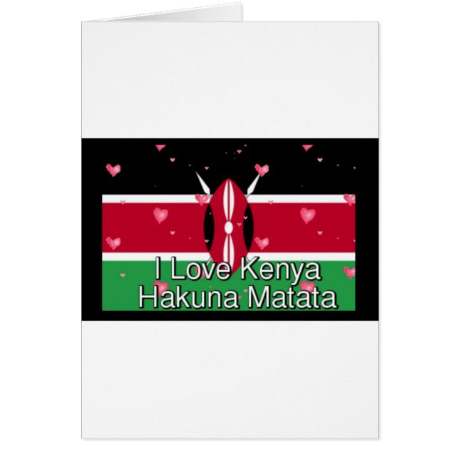 I Kärlek! Kenya Hakuna Matata Hälsningskort (Framsidan)