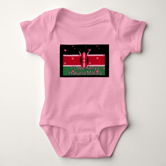 I kärlek Kenya Hakuna Matata Kids Tees Tee Shirt (Framsida)